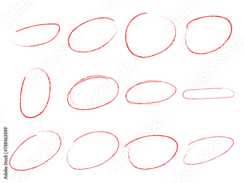 red circle brush stroke marker highlighter set