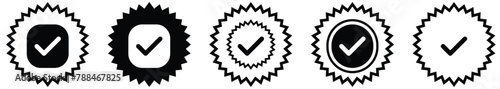 Approved or certified badge icon. vector illustration