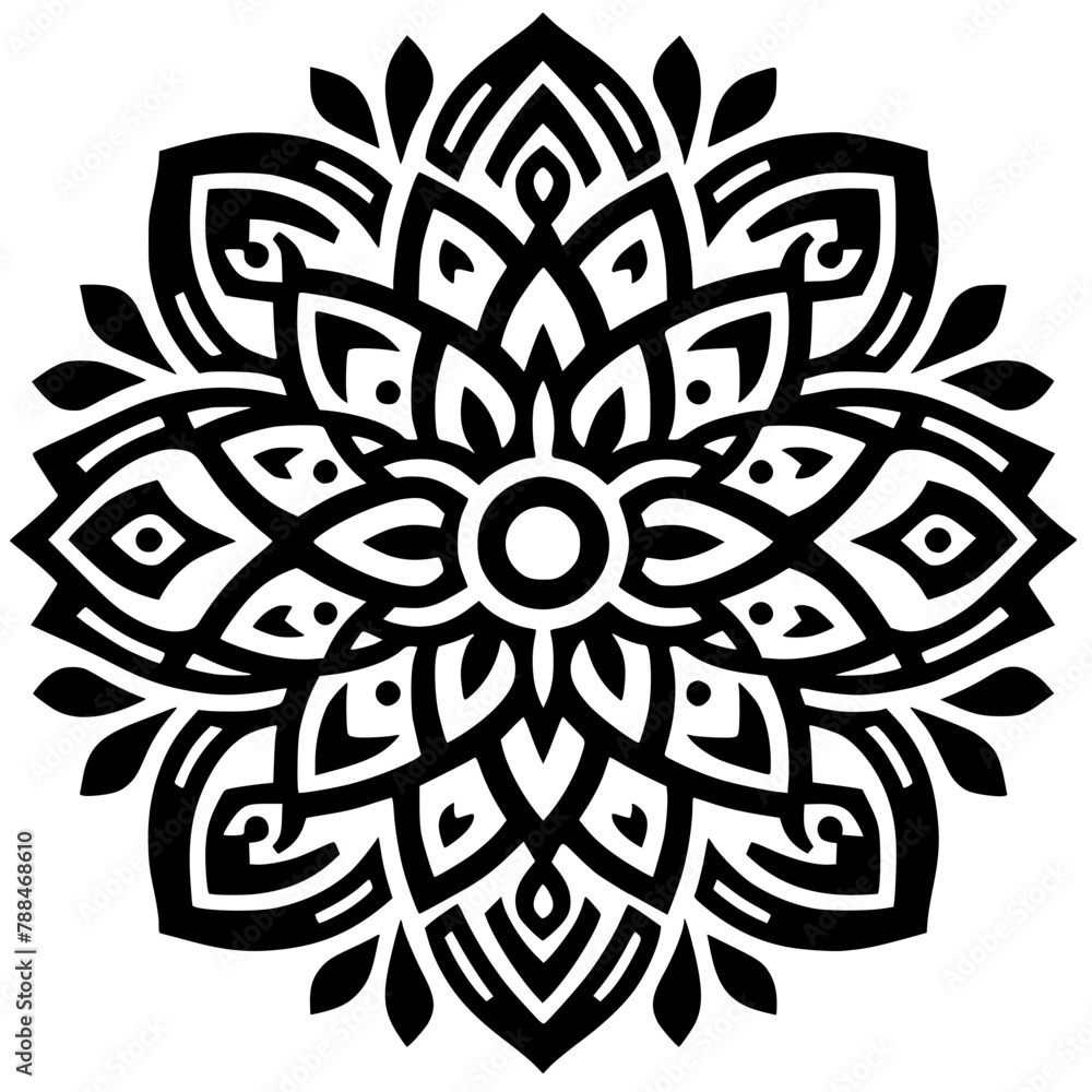 Beautiful mandala silhouette Beautiful mandala silhouette