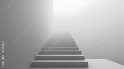 Staircase to the Grey Horizon: A Metaphorical Path towards Innovation and Discovery in Minimalist 3D Art