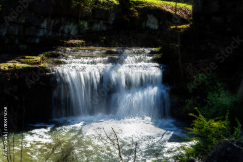 Hideden small waterfall in the mountains