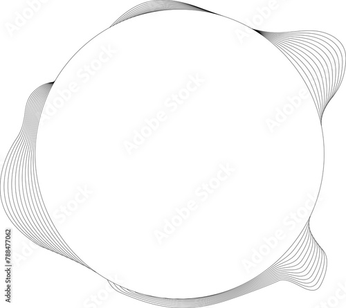 Circle white frame dynamic liquid overlapping for tag, badges, logo