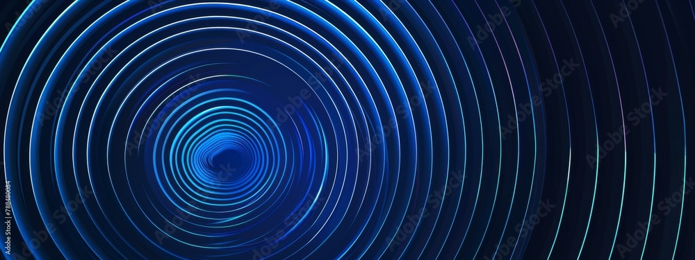 Abstract blue background with glowing circular lines Digital technology and communication concept Generative AI Abstract blue background with glowing circular lines Digital technology and communication concept Generative AI