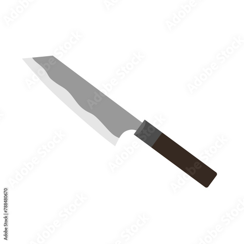 bunka knife flat design vector illustration. traditional Japanese kitchen knife photo