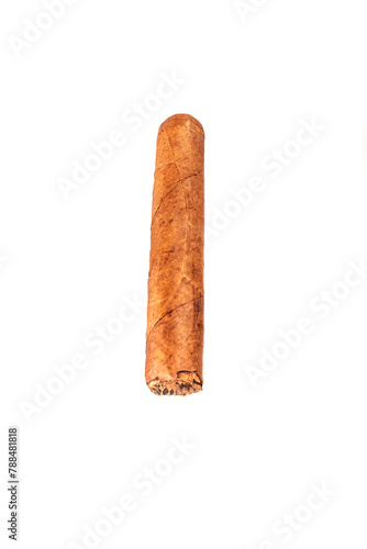 a cigar. on a white background. There is no isolation. close-up. there is a tinting