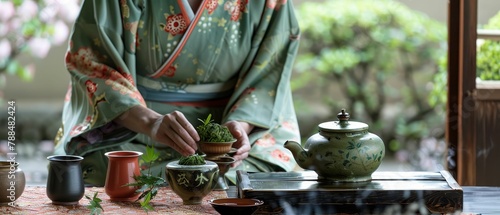 Tea ceremony in Kyoto, tranquil, cultural immersion, serene photo