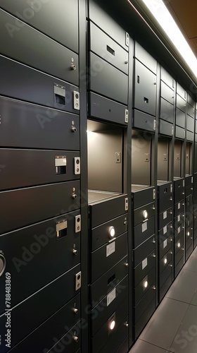Secure lockers in public spaces with fingerprint access, personal storage, safe