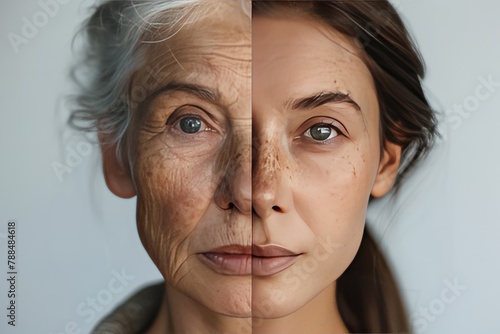 Awareness of Aging Duality: Exploring Face Contouring, Skin Cancer Risk Factors, and Dual Age Portraits with Proactive Skincare photo