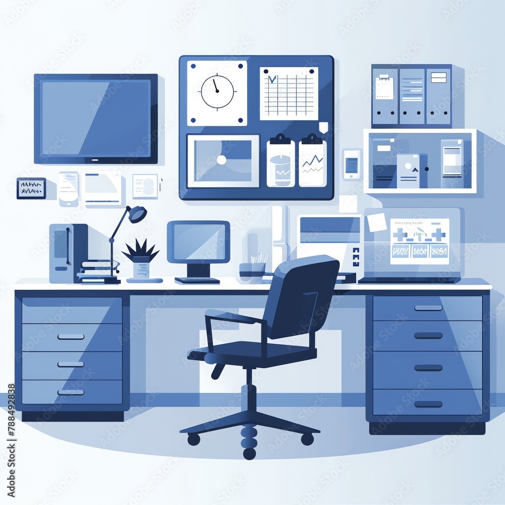 a Telehealth Digital Clinic in Vector Art, Emphasizing clean lines, minimalist aesthetics, and a user-friendly layout a Telehealth Digital Clinic in Vector Art, Emphasizing clean lines, minimalist aesthetics, and a user-friendly layout