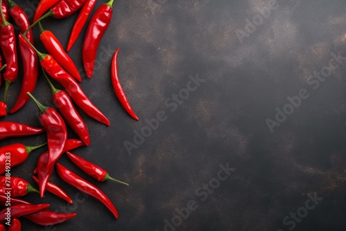 Pungent Red chilli pepper. White plant hot. Generate Ai photo