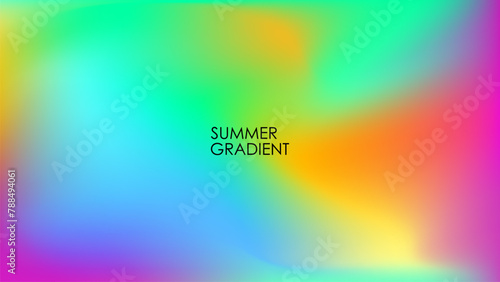 Summertime blurred background. Summer theme color gradients for creative seasonal graphic design. Vector illustration.