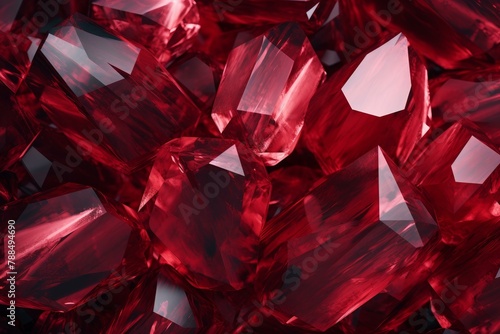 Unblemished Red crystal surface. Crimson precious sparkling stone gem brilliant. Generate ai