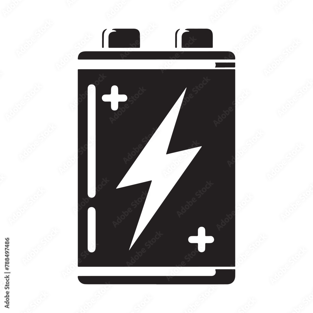 Battery icon set silohuette PNG, Battery Icon Collection, Battery Symbol Set,  Battery Silhouettes Illustration, Battery Icons in Black & White, Energy Symbols