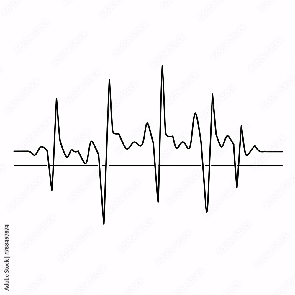 Simple line drawing of an ECG line a vect