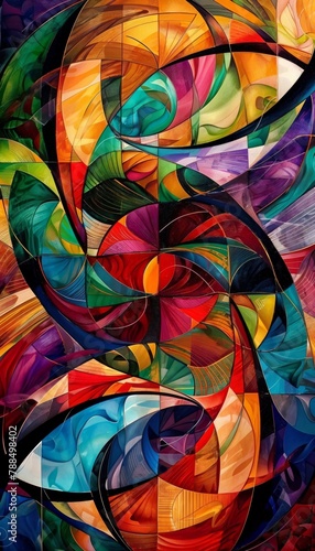 Abstract Art Patterns Vibrant abstract patterns with swirling colors and geometric shapes, creating a visually stimulating © fourtakig