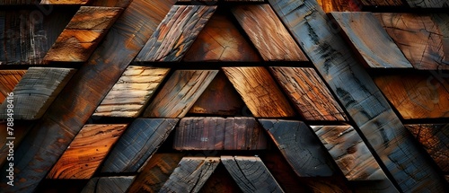 Wooden Geometry: Textures and Patterns. Concept Geometric Woodwork, Unique Designs, Intricate Details, Natural Beauty