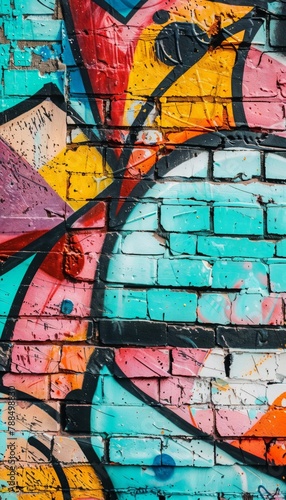 Urban Street Art Vivid and colorful graffiti from an urban setting, translating street art into a bold screen backdrop