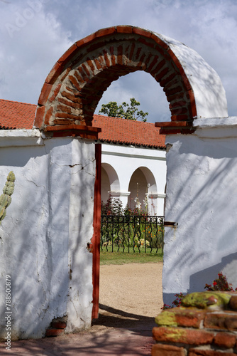 arched entrance to the vintage church garden