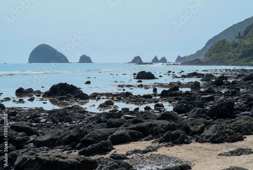 Sunrise by the beach (Dimadimalangat Rock Formation) of Baler Aurora. photo