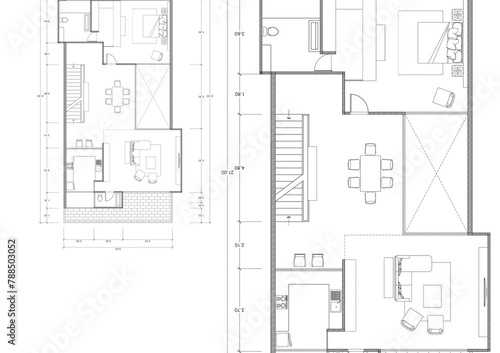 Floor plan designed building on the drawing.