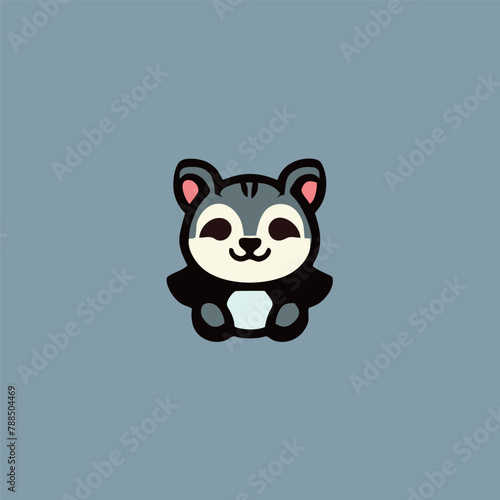Kawaii squirrel logo, cute sticker, Cute squirrel brand mascot cartoon character, Animal Logo, Vector illustration of cute shape squirrel