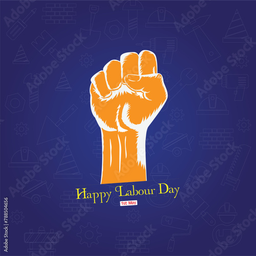 1st may Happy Labor Day Creative Post Design