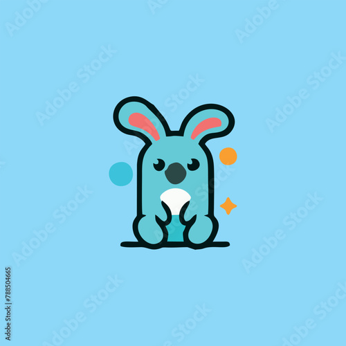 Rabbit eared koala logo, cute sticker, Cute deer brand mascot cartoon character, Animal Logo, Vector illustration of cute shape deer