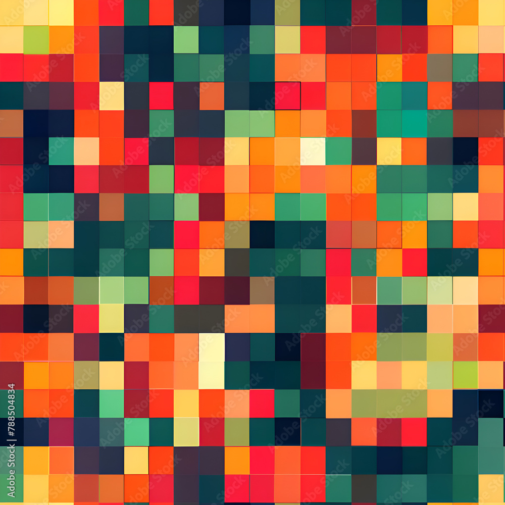 A colorful pattern of squares and rectangles. The squares are of different colors and sizes. The pattern is vibrant and lively. Generative AI A colorful pattern of squares and rectangles. The squares are of different colors and sizes. The pattern is vibrant and lively. Generative AI