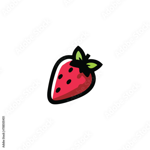 Cute Strawberry character. Vector hand drawn cartoon icon illustration. 