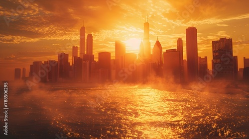 Melting Cityscape under Scorching Sun  A Global Warming Perspective