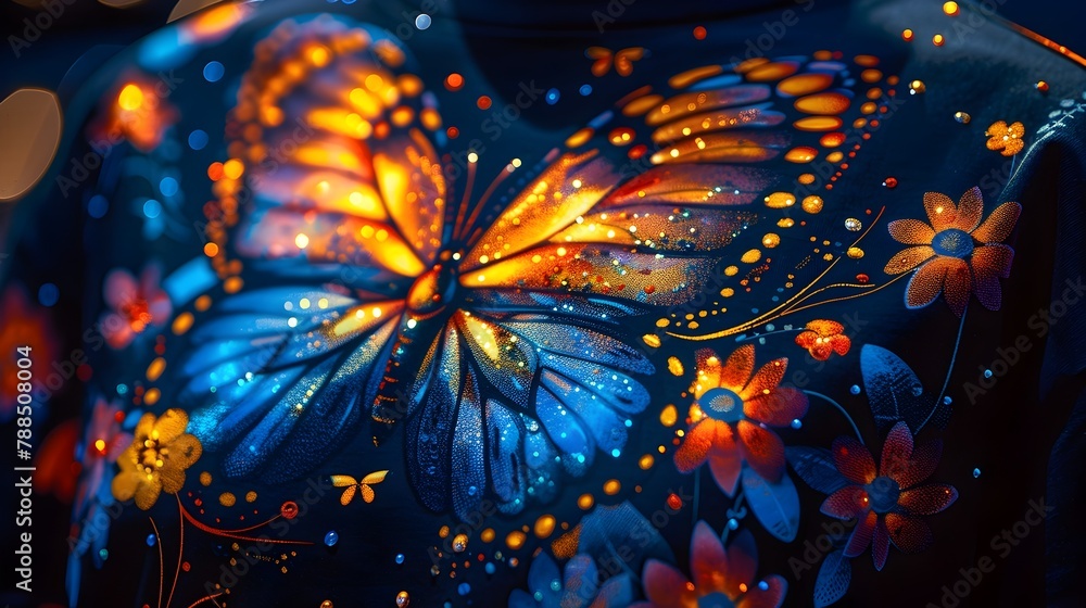 Captivating Butterfly Wings in Vibrant,Ethereal Glow Captivating Butterfly Wings in Vibrant,Ethereal Glow