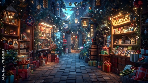 Enchanting Holiday Market in a Whimsical Festive Wonderland © sathon