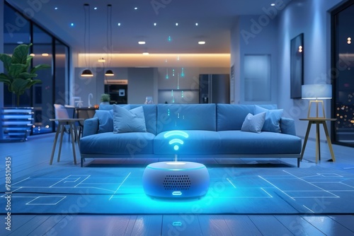 Smart home with voice-controlled environment and seamless IoT integration photo