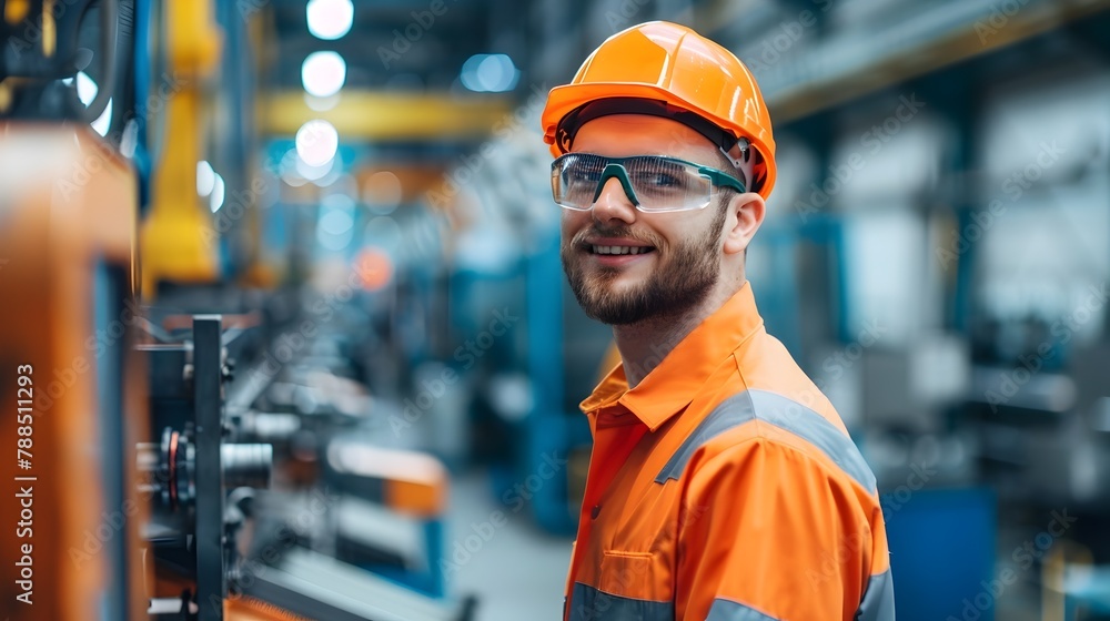 Content Employee in High-Tech Production Line: Symbol of Modern Manufacturing Joy