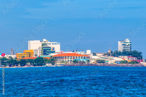 Sea and beach of the Port of Veracruz at boca del rio