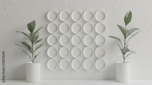 A creative display of the date and month arranged in a distinctive pattern against a clean white backdrop photo