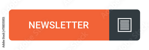 newsletter button with an icon isolated on a white background