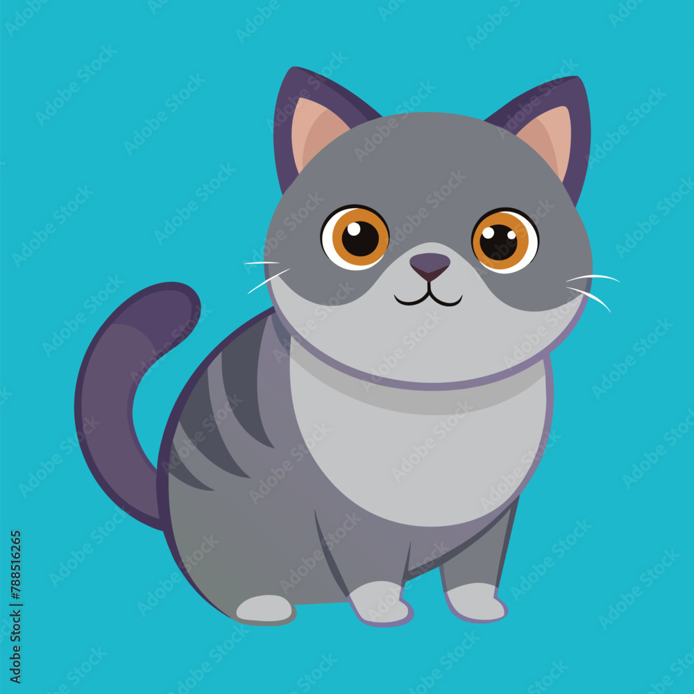 British shorthair cat cartoon animal illustration