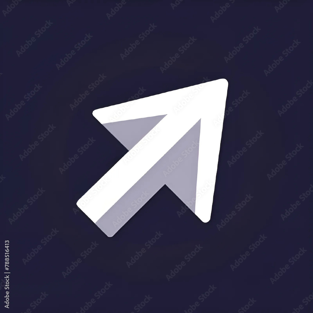 A simple stylized logo with a white arrow on a dark blue background. The arrow has a minimalistic design and the tail curves slightly and meets the shaft, creating a modern and elegant look A simple stylized logo with a white arrow on a dark blue background. The arrow has a minimalistic design and the tail curves slightly and meets the shaft, creating a modern and elegant look