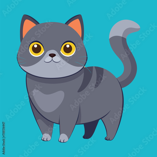 British shorthair cat cartoon animal illustration