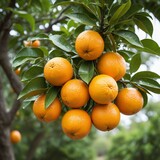 Vivid Orange Trees with Ripe Citrus Fruits