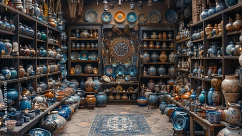 Goblin market, trinkets and tricks, hub of mischief and marvel, detailed curiosity, bright bargain, hidden wares  photo