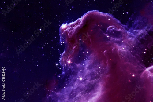 Beautiful blue cosmic nebula. Elements of this image furnished by NASA photo
