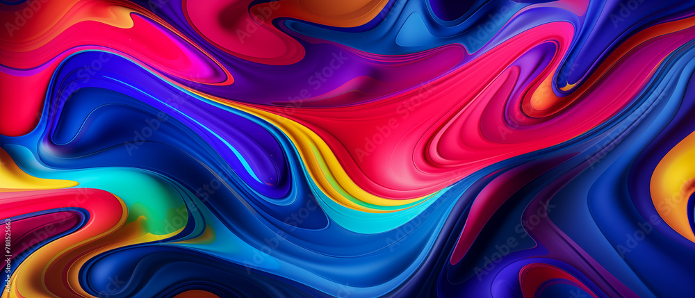 Fototapeta premium Mesmerizing abstract waves in a vivid and dynamic spectrum of colors