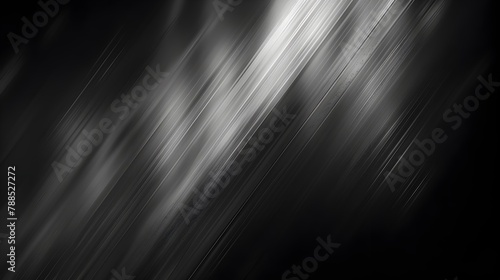 Abstract Black and White Background with Silver Streaks