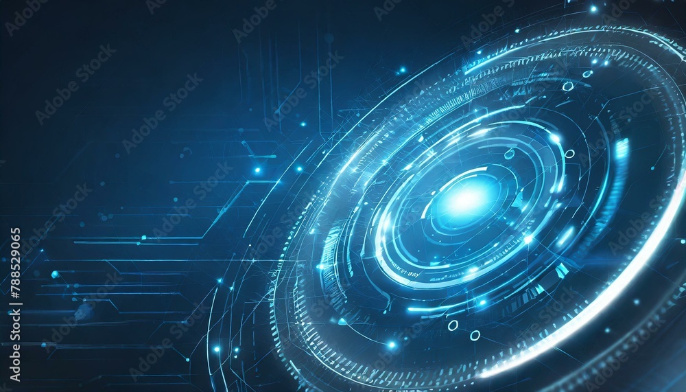 background of circles, wallpaper Target, Futuristic technology interface with glowing circles - obrazy, fototapety, plakaty 