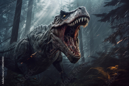 Tyrannosaurus rex. Primeval Majesty: Tyrannosaurus Rex Portrait.