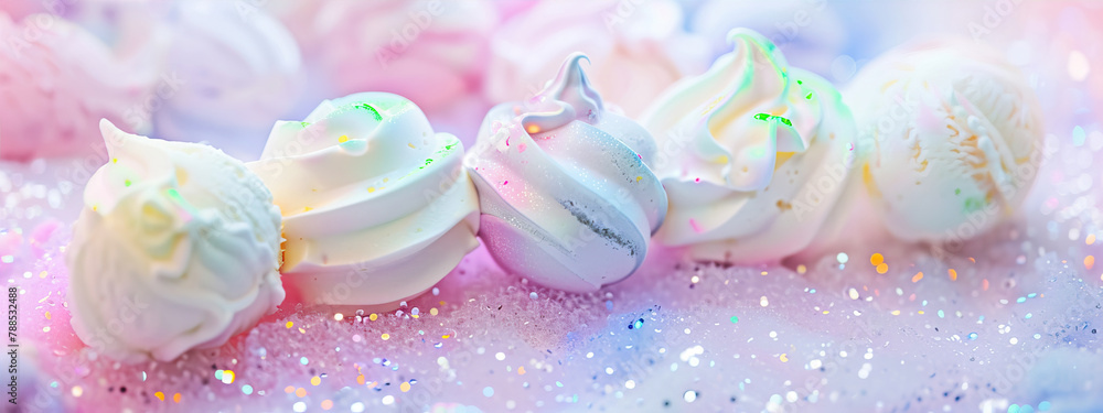 Multi-colored marshmallows on a pink background
Multi-colored marshmallows on a pink background