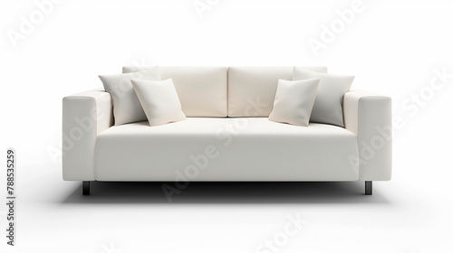 Sofa on isolated white background, transparent background