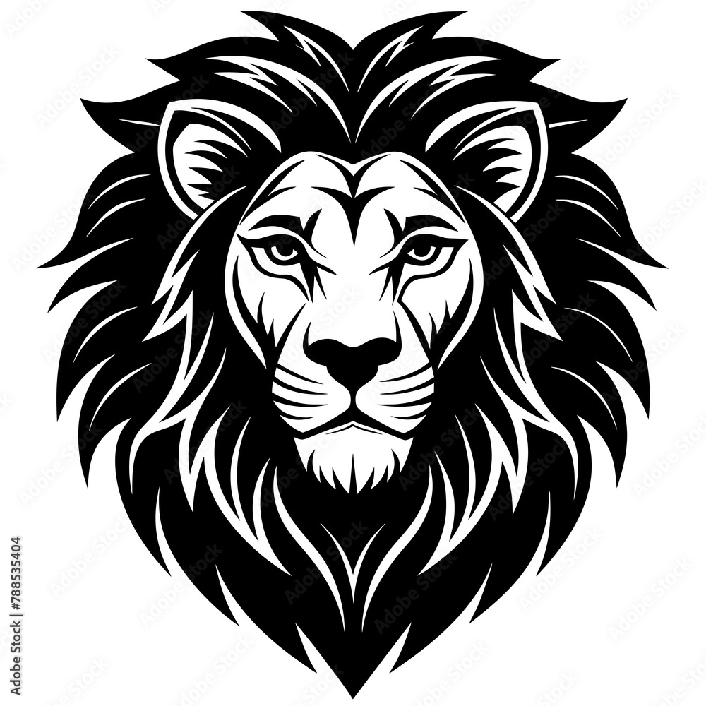 Fototapeta premium lion head silhouette vector illustration svg file